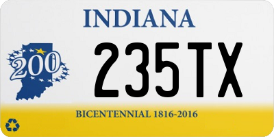 IN license plate 235TX