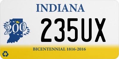 IN license plate 235UX