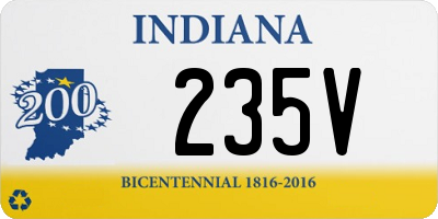 IN license plate 235V