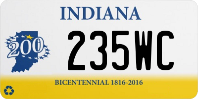 IN license plate 235WC