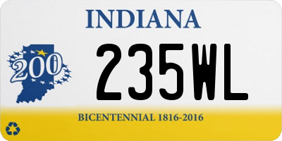 IN license plate 235WL