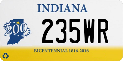 IN license plate 235WR