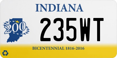 IN license plate 235WT