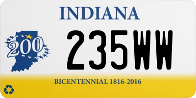 IN license plate 235WW