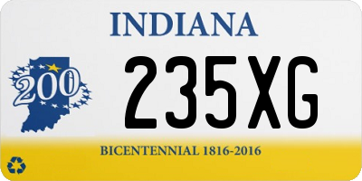 IN license plate 235XG