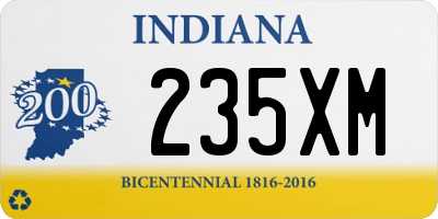 IN license plate 235XM