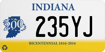 IN license plate 235YJ