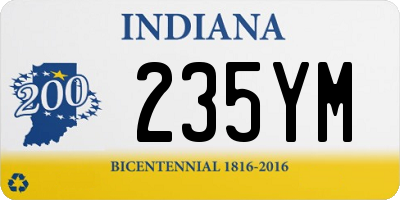 IN license plate 235YM