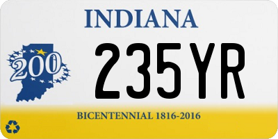 IN license plate 235YR