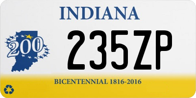 IN license plate 235ZP