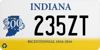 IN license plate 235ZT