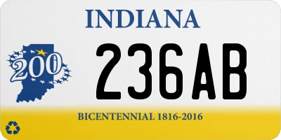 IN license plate 236AB