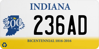 IN license plate 236AD