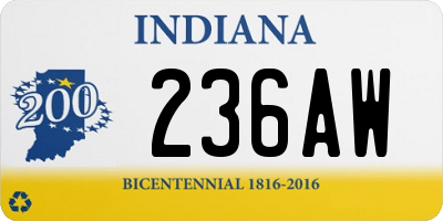 IN license plate 236AW