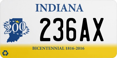 IN license plate 236AX