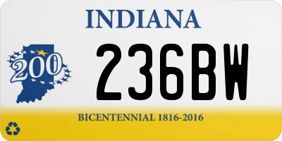 IN license plate 236BW