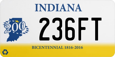 IN license plate 236FT