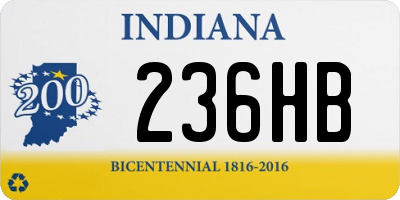 IN license plate 236HB