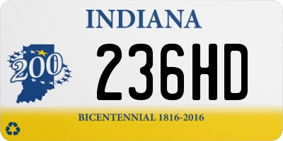 IN license plate 236HD