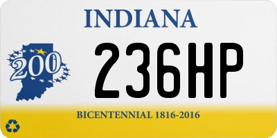 IN license plate 236HP