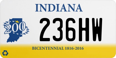 IN license plate 236HW