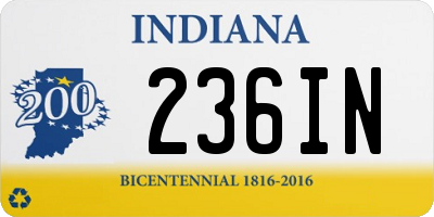 IN license plate 236IN