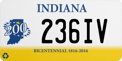 IN license plate 236IV