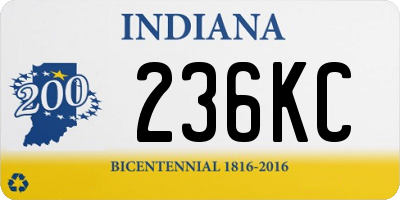 IN license plate 236KC