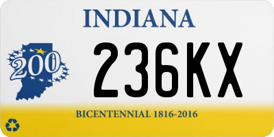 IN license plate 236KX