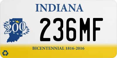 IN license plate 236MF