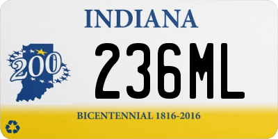 IN license plate 236ML