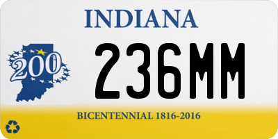 IN license plate 236MM