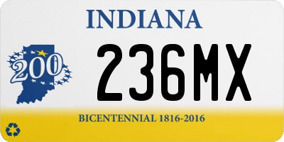 IN license plate 236MX