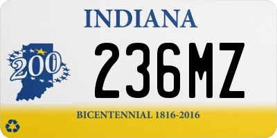 IN license plate 236MZ