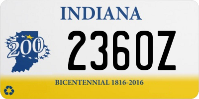 IN license plate 236OZ