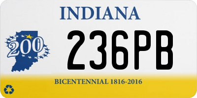IN license plate 236PB