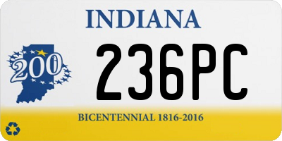 IN license plate 236PC