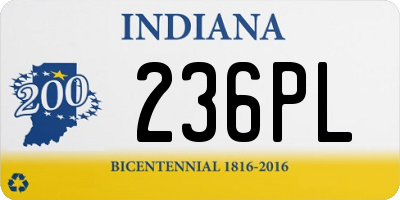 IN license plate 236PL