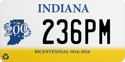 IN license plate 236PM