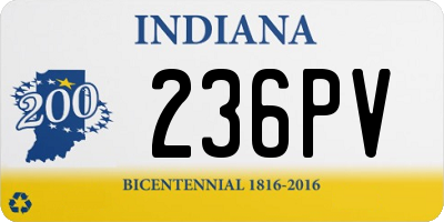 IN license plate 236PV