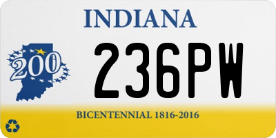 IN license plate 236PW