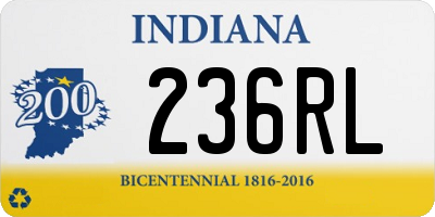 IN license plate 236RL