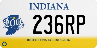 IN license plate 236RP