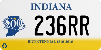 IN license plate 236RR