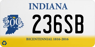 IN license plate 236SB