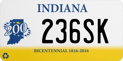 IN license plate 236SK