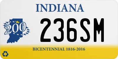 IN license plate 236SM