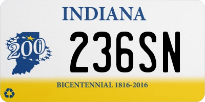 IN license plate 236SN