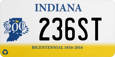 IN license plate 236ST