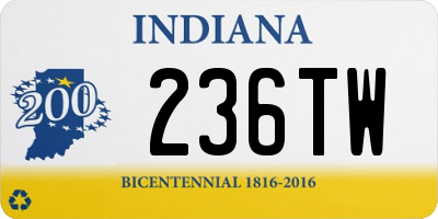 IN license plate 236TW